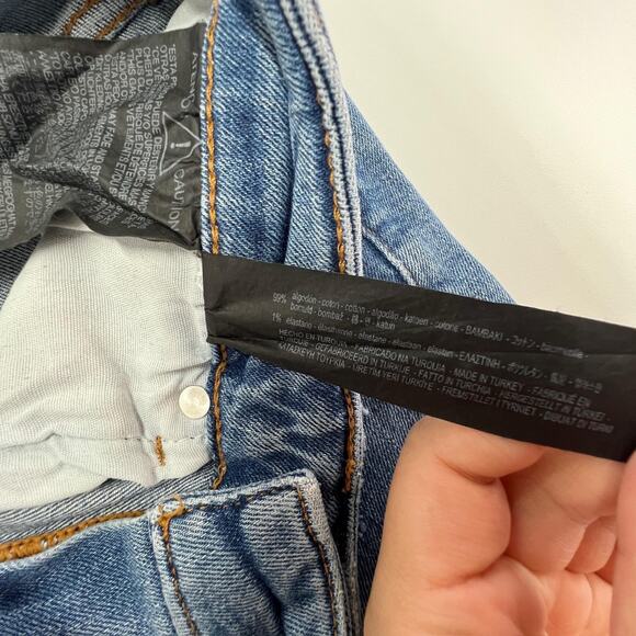 Zara Woman Jeans Womens 2 Blue Distressed Frayed Hem Premium Denim High Rise - Picture 4 of 8